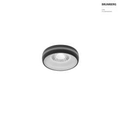 LED Einbau-Downlight NATUNA, mit Deko-Seitenlicht, gerundete Auenkante, Plug&Play 350mA, 6W 3000K 24, ohne BG, schwarz