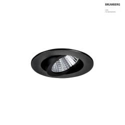 LED Einbaustrahler LAKIL-R,  8.2cm, 350mA (ohne BG), 6W 1800-3000K 460lm 38, dim2warm, schwenkbar, schwarz