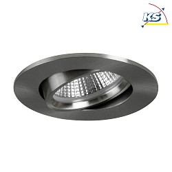 Recessed LED spot INDIWO68, IP20, round, 350mA, 5.5W 3000-1800K 550lm 36, swivelling, dim2warm, matt nickel