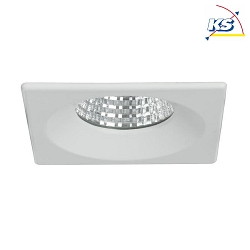 Recessed LED downlight BOWL, IP20, square, 9.2 x 9.2cm, 700mA, 7W 3000K 630lm 30, white / clear