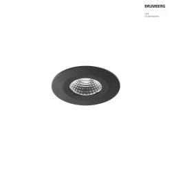 downlight OBIRA round, rigid, built-in version IP65, black matt dimmable