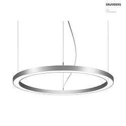 Luminaire  suspension BIRO CIRCLE  60/5CM direct, commutable, forme de l'anneau IP20, argent 