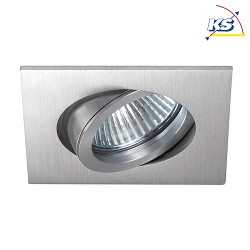 Recessed HV spot GU10, max. 50W, square, matt alu