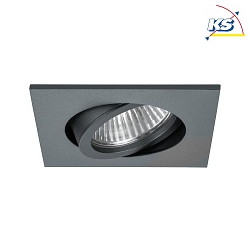 Recessed HV spot GU10, max. 50W, square, matt titanium