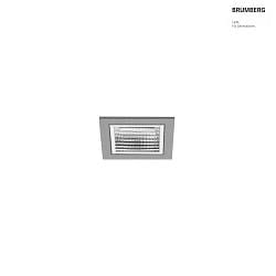 ceiling recessed luminaire APOLLO MICRO square, direct IP20, silver, transparent dimmable