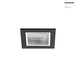 ceiling recessed luminaire APOLLO MICRO square, direct IP20, black, transparent dimmable