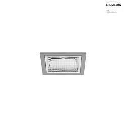 ceiling recessed luminaire APOLLO MINI square, direct IP20, silver, transparent dimmable