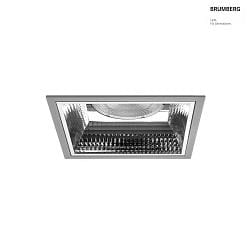 ceiling recessed luminaire APOLLO MAXI square, direct IP20, silver, transparent 