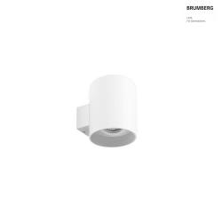 Luminaire mural M1 Bas, rond, pivotant, affleurant, encastr IP20, couvert de poudre, blanc mat gradable