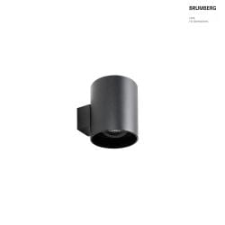 Luminaire mural M1 Bas, rond, pivotant, affleurant, encastr IP20, couvert de poudre, noir mat gradable