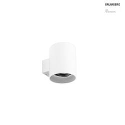 Luminaire mural M1 Bas, rond, pivotant, affleurant, encastr IP20, couvert de poudre, blanc mat gradable