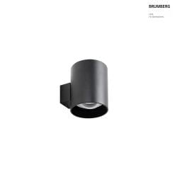 Luminaire mural M1 Bas, rond, pivotant, affleurant, encastr IP20, couvert de poudre, noir mat gradable