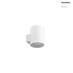 Luminaire mural M1 Bas, rond, pivotant, profond, encastr IP20, couvert de poudre, blanc mat gradable