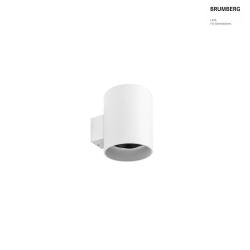 Luminaire mural M1 Bas, rond, pivotant, profond, encastr IP20, couvert de poudre, blanc mat gradable