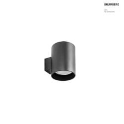 Luminaire mural M1 Bas, rond, pivotant, profond, encastr IP20, couvert de poudre, noir mat gradable