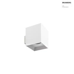 wall luminaire M1 down, square, rigid, flush, recessed IP20, powder coated, white matt dimmable