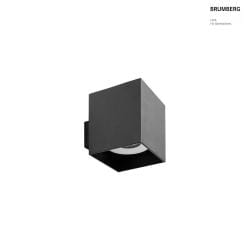 wall luminaire M1 down, square, rigid, flush, recessed IP20, powder coated, black matt dimmable