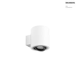 Luminaire mural M1 Bas, lisse, rond, pivotant, affleurant IP20, couvert de poudre, blanc mat gradable