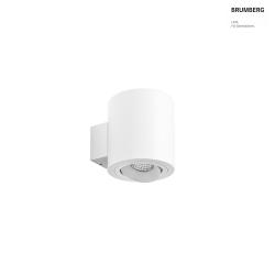 wall luminaire M1 down, smooth, round, swivelling, low IP20, powder coated, white matt dimmable