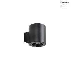 wall luminaire M1 down, smooth, round, swivelling, low IP20, powder coated, black matt dimmable