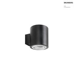 wall luminaire M1 down, smooth, round, swivelling, low IP20, powder coated, black matt dimmable