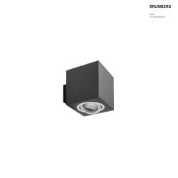 wall luminaire M1 down, square, smooth, swivelling, flush IP20, powder coated, black matt dimmable