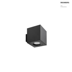 wall luminaire M1 down, square, smooth, rigid, flush IP20, powder coated, black matt dimmable