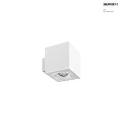 Luminaire mural M1 Bas, angulaire, lisse, pivotant, profond IP20, couvert de poudre, blanc mat gradable