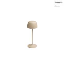 battery table lamp ROSS IP54, sand coloured dimmable