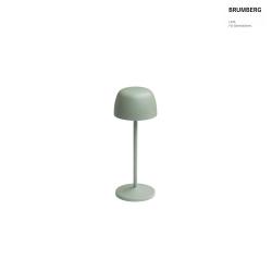 Lampada da tavolo a batteria ROSS IP54, verde salvia dimmerabile