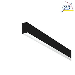 LED Aufbau-Profilleuchte BIRO40, 230V AC, 114.4 x 4 x 7.5cm, UGR<19, mikroprismatisch, CRi >90, schaltbar, 17.9W 3000K, schwarz