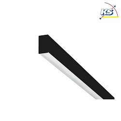 Surface LED profile BIRO40, 230V AC, 226.4 x 4 x 7.5cm, UGR<25, satined, CRi >90, On/Off, 62.7W 3000K, black