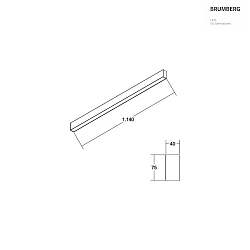 ceiling luminaire BIRO40 / PROFILE 114.4CM DALI controllable IP20, white dimmable