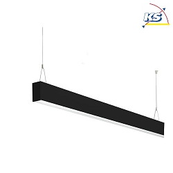 Suspended LED profile luminiaire BIRO40, 114.4cm, direct, UGR<19, microprismatic, CRi >90, On/Off, 17.9W 3000K, black