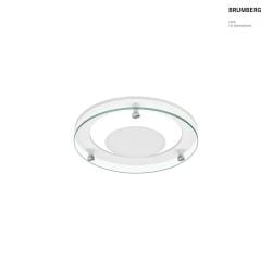 Zubehr fr LED Einbau-Downlight MUNA MICRO - Vorsatz-Element mit abgehngtem Floatglas (teilmattiert), rund, wei matt