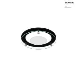 Zubehr fr LED Einbau-Downlight MUNA MICRO - Vorsatz-Element mit abgehngtem Floatglas (teilmattiert), rund, schwarz matt