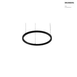 LED Pendelleuchte DEVON, Ringform,  80cm, CRi >90, UGR <19, Casambi dimmbar, 40W 3000K, strukturschwarz