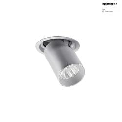 LED Einbaurichtstrahler TRAXX MINI, 20, 15W, 1818lm, IP20, 230V AC, 50 Hz, CRI > 90, rund, 3000K, silber