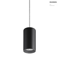 Luminaire  suspension TRAXX MIDI rond, commutable LED IP20, noir 