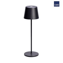 battery table lamp IP65, powder coated, black matt dimmable