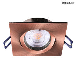 ceiling recessed luminaire SAMSOLA square, swivelling GU10|GU5.3, copper dimmable