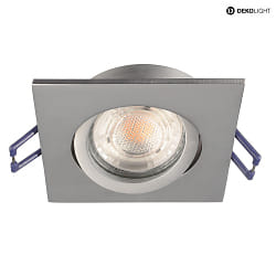 ceiling recessed luminaire SAMSOLA square, swivelling GU10|GU5.3, aluminum matt dimmable