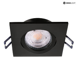 ceiling recessed luminaire SAMSOLA square, swivelling GU10|GU5.3, black matt dimmable