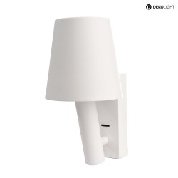 Lampada da parete ALWA I con paralume, con spot LED, regolabile, diretto / indiretto IP20, Bianco 