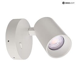 wall luminaire CAN TILT round, swivelling, rotatable GU10 IP20, white dimmable