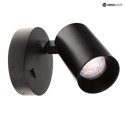 wall luminaire CAN TILT round, swivelling, rotatable GU10 IP20, black dimmable