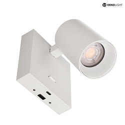 wall luminaire CAN TILT USB square, swivelling, rotatable GU10 IP20, white dimmable