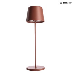 battery table lamp CANIS CCT Switch, with touch dimmer IP65, mat, terracotta dimmable