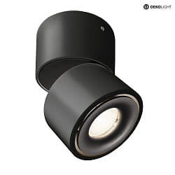 Plafoniera UNI II MINI TILT 1-Lampadina, rotazione cardanica IP20, nero jet dimmerabile