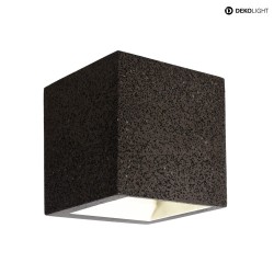 Lampada da parete MINI CUBE su / gi, Forma di cubo, commutabile IP20, grigio scuro 